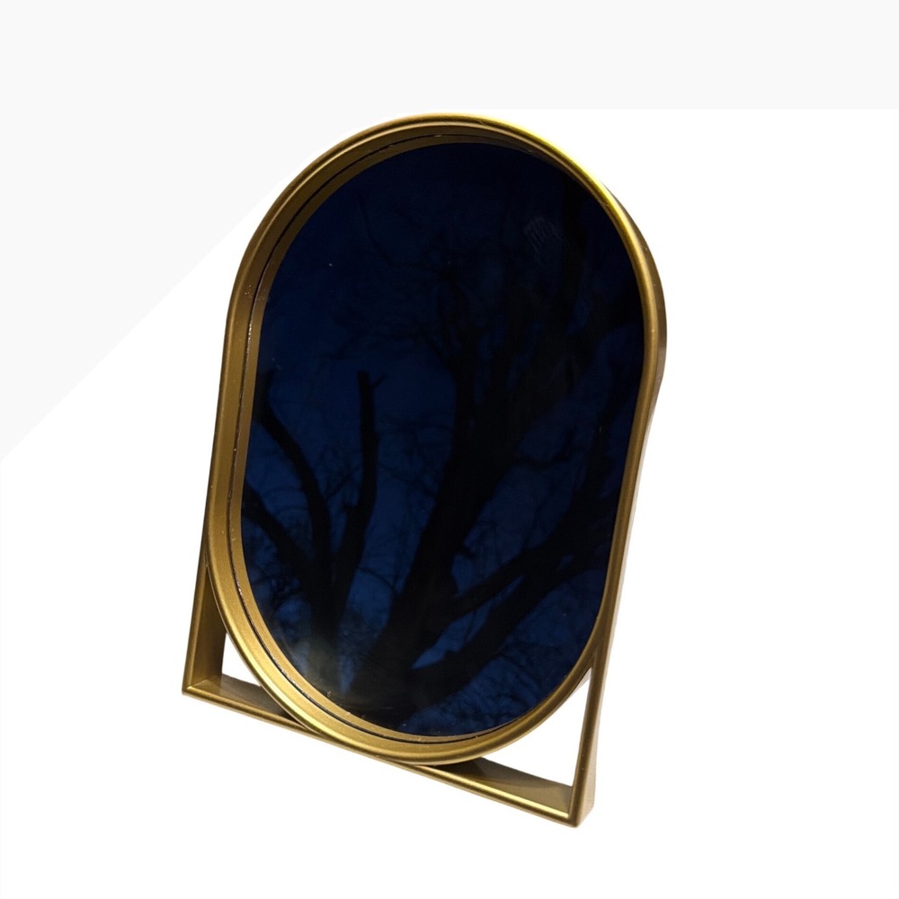 Unbranded Tabletop Vanity Mirror Gold  Arched Swivel Metal Frame NEW